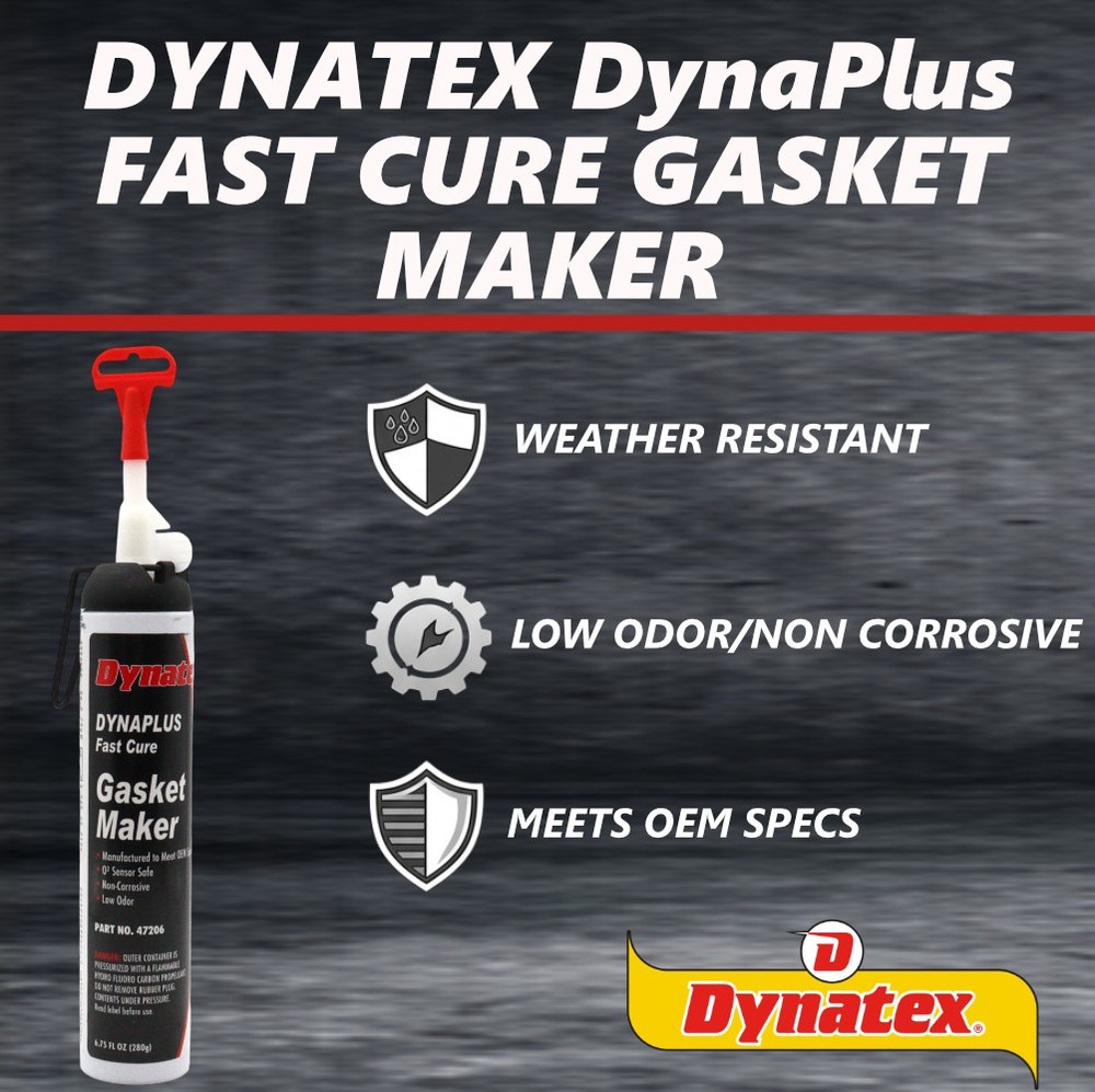 Dynatex DynaPlus Fast Cure Gasket Maker 6.75oz Sensor Safe & Low Odor (3-Pack)