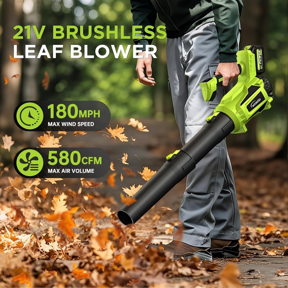 Versatile Handheld Leaf Blower: 580 CFM & Fast Charging for -Round Use