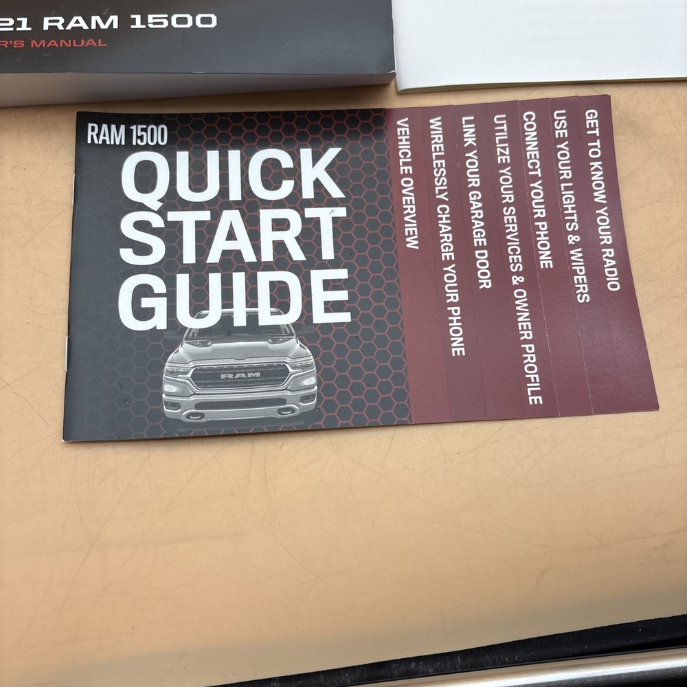 2021 Dodge Ram 1500 Owners Manual Quick Reference Guide With Canvas Bag