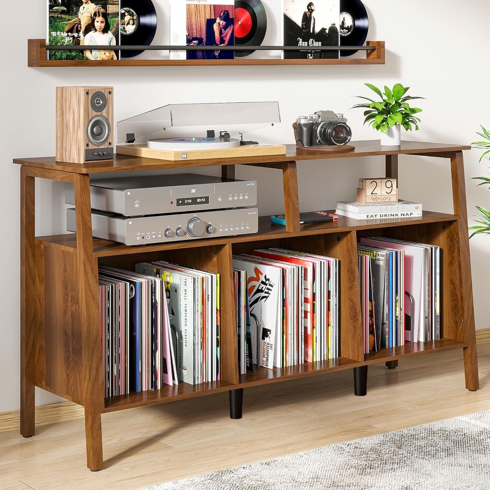 Large Record Player Stand,Mid Century Turntable Stand Table