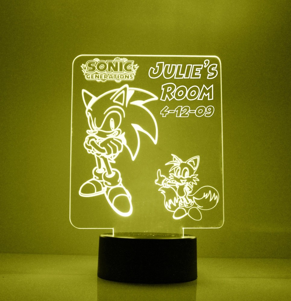 Sonic the Hedgehog Personalized Sonic LED Night Light Lamp with Remote Control