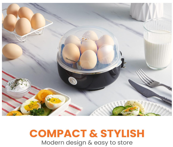 Easy Egg Cooker Electric 7-Egg Capacity, Soft, Medium, Hard-Boiled Egg Cooker