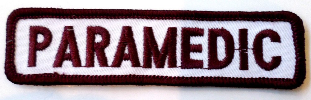 Paramedic Brown And White Rocker Bar Tab Uniform Patch