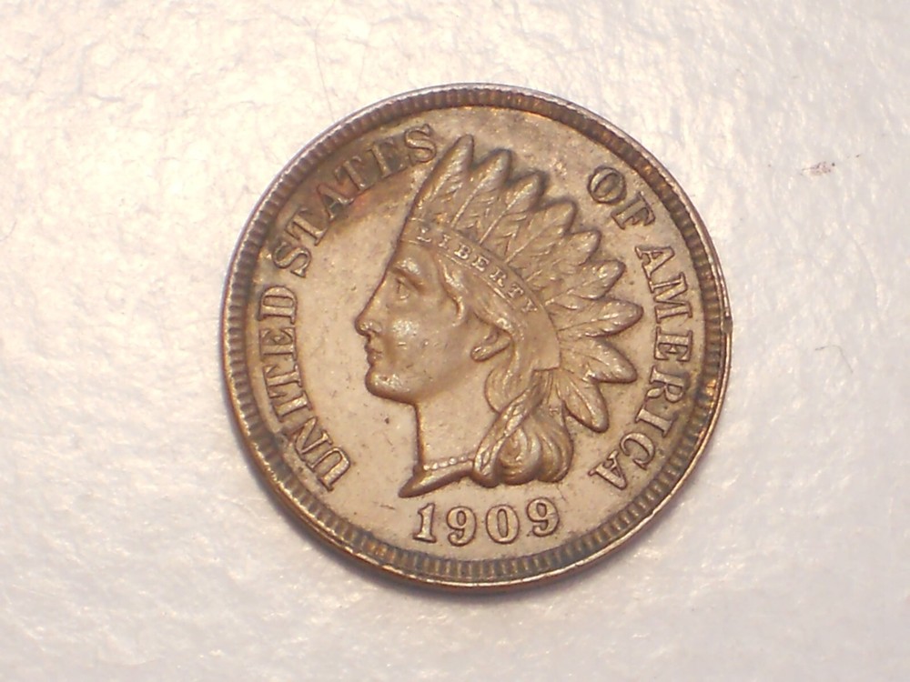 1909 Indian Head Cent (AU, Original Toning, & Attractive)