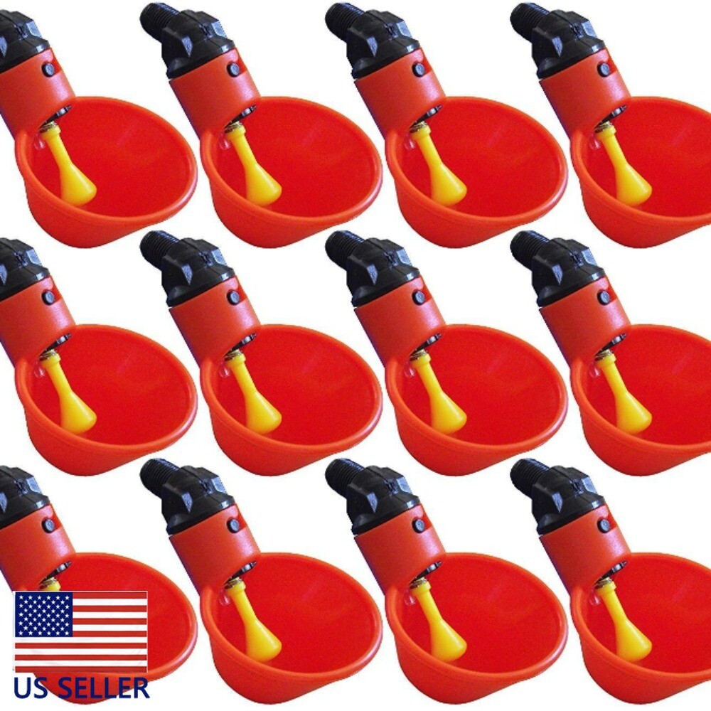 10PCS Chicken Drinking Cup Poultry Water Dispenser Split Automatic Water Feeder