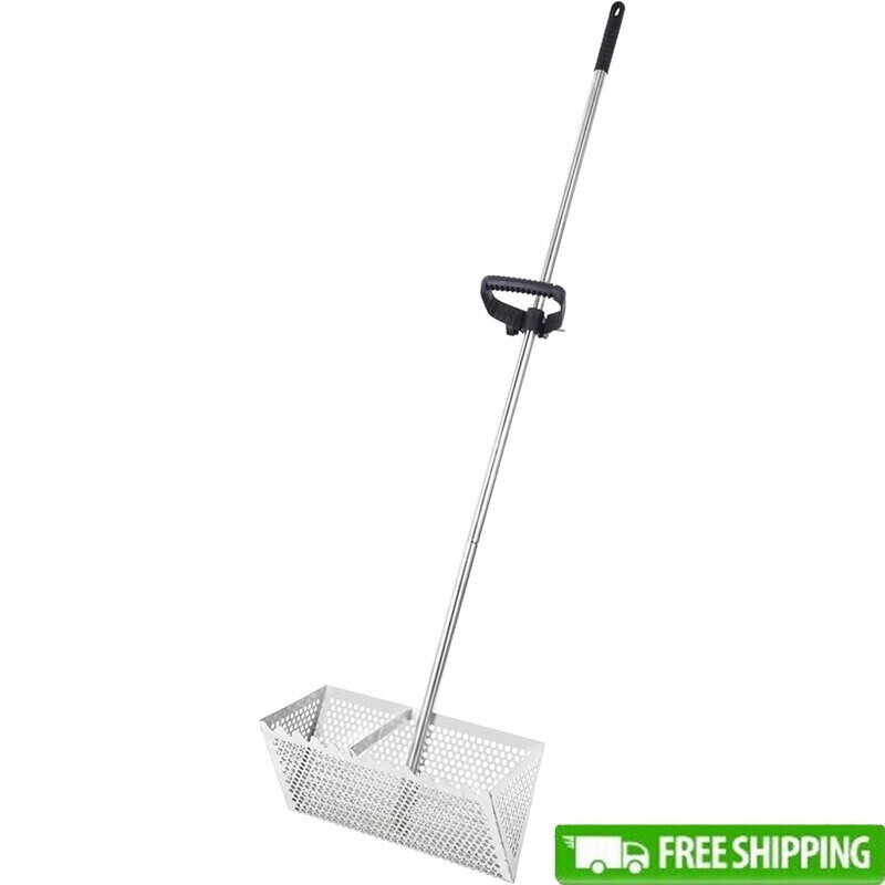 Detachable Sand Flea Rake Stainless Steel Handle Shark Tooth Screen Beach Tool
