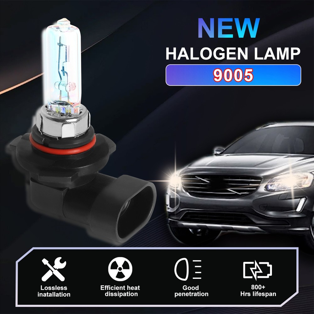 9005 9006 Halogen Headlight 10000K Combo Bulbs High Low Super Bright White