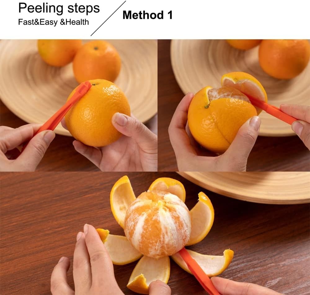 Long Handle Orange Peeler - Effortless Citrus & Fruit Slicing - 2 Pack