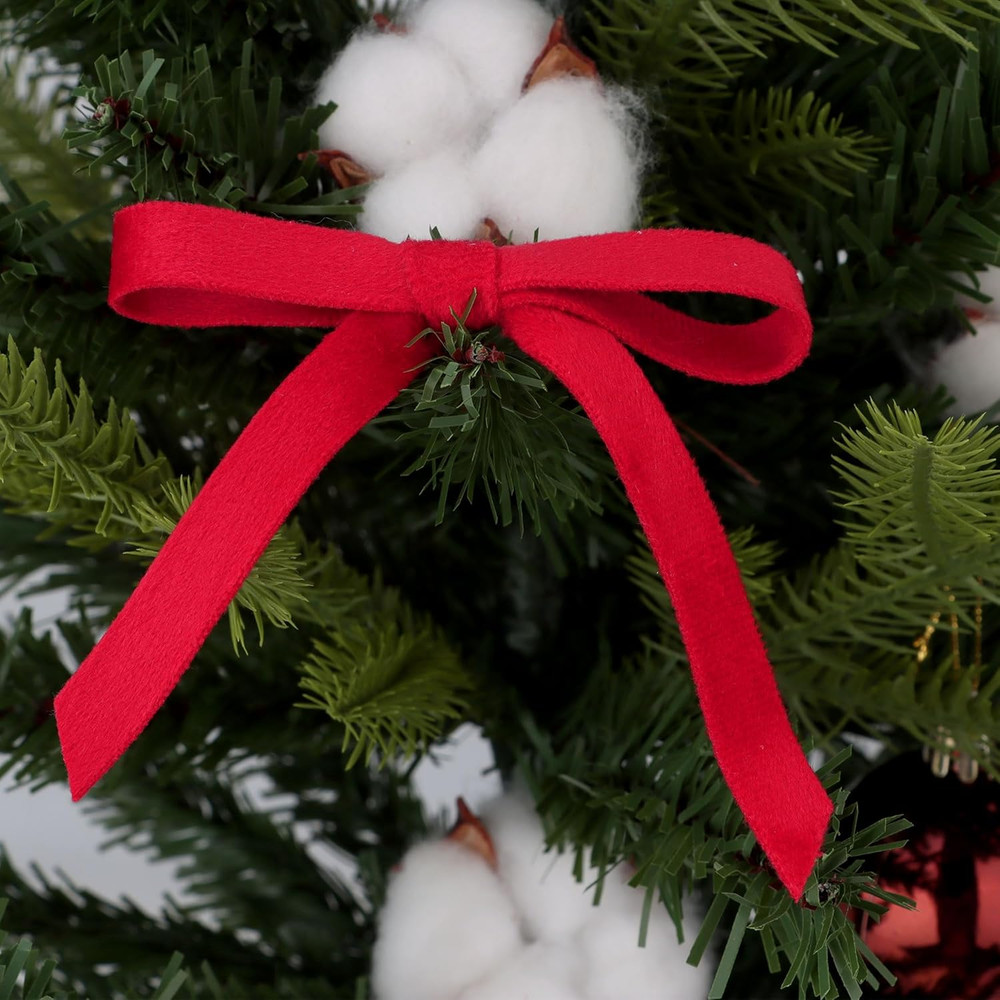 Velvet Ribbon Set - 3/8" X 20Yd, 4 Rolls in 4 Colors, Double Faced on Wooden Spo