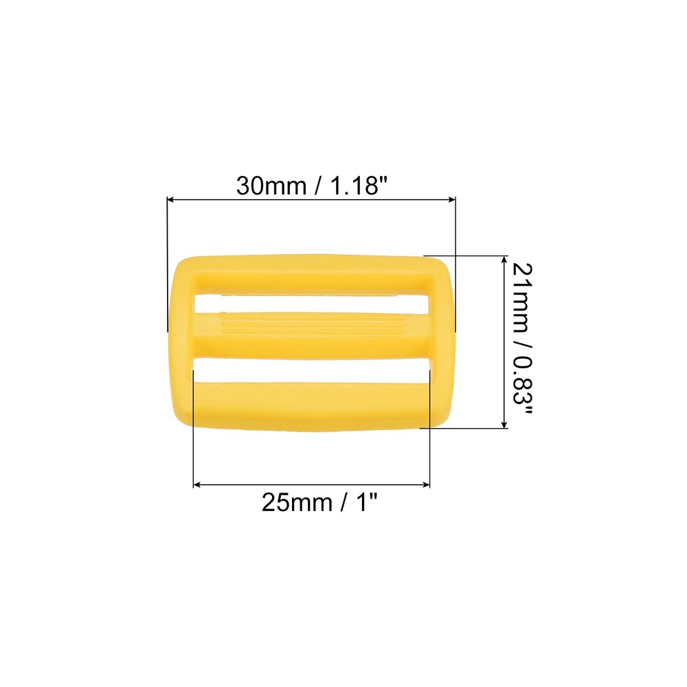 1 Inch Tri-Glide Slide Buckles 50 Pack Webbing Strap Fastener Ginger