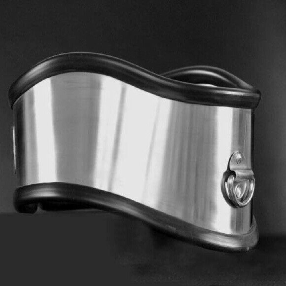 Neck Collar Binding Locking Posture Chocker Stainless Steel/PU Leather Corset