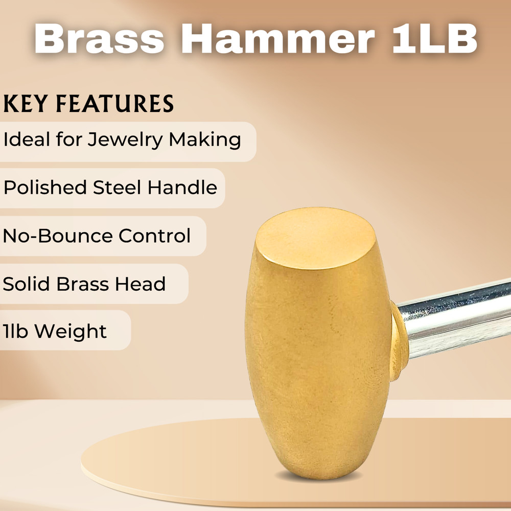Brass Hammer 1LB - Non Marring Striking Mallet