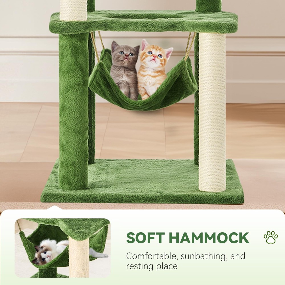 Large Cat Tree Tower with Hammock Scratching Posts