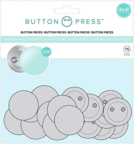 Medium Button Press Refill Pack Includes 25 Unique 37mm Button Supplies