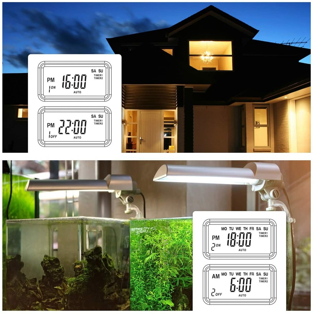 BN-LINK 7 Day Heavy Duty Digital Programmable Dual Outlet Timer - 2