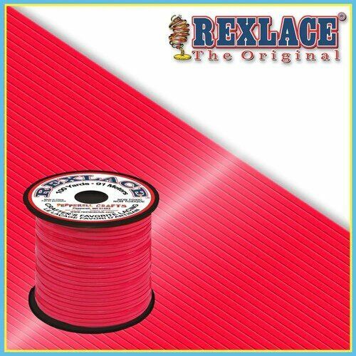 Neon Red Plastic Rexlace 100 Yards