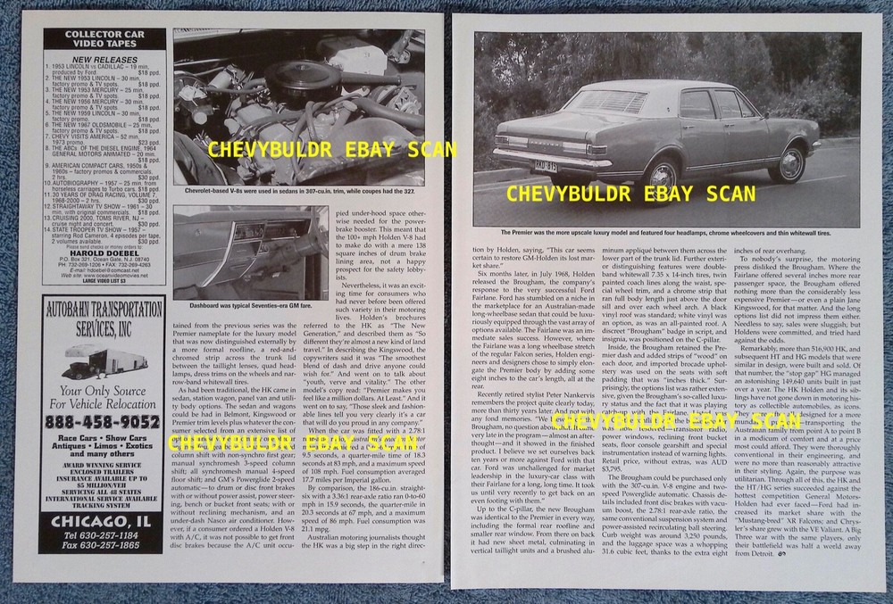 1968 Holden HK History Info Article "Admired Aussie"