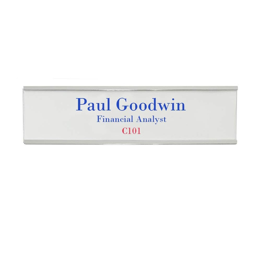 20-Pack Perforated Nameplate Inserts: 8" x 2" Size. 8" x 2" White