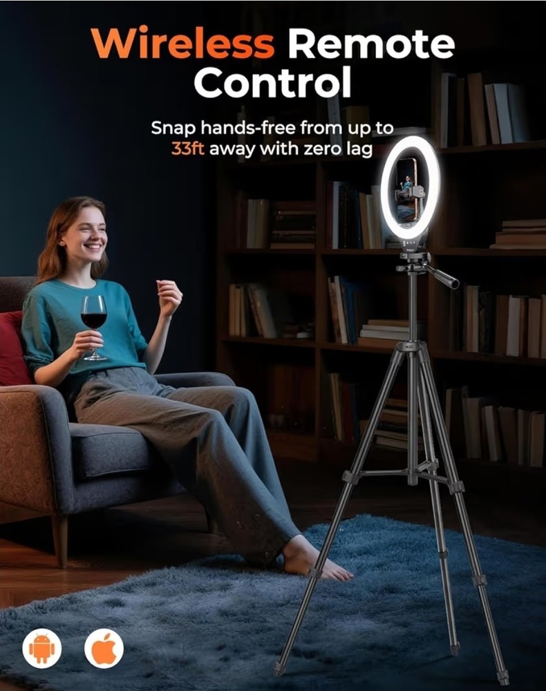 Sensyne 10'' Ring Light with 50'' Extendable Tripod Stand, LED Circle Lights