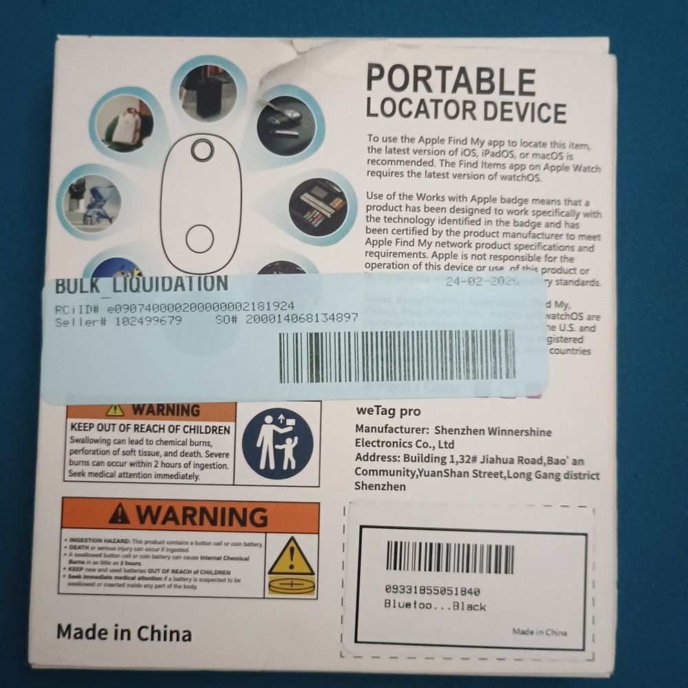 WeTag Pro 4 Pack Black Air Tags