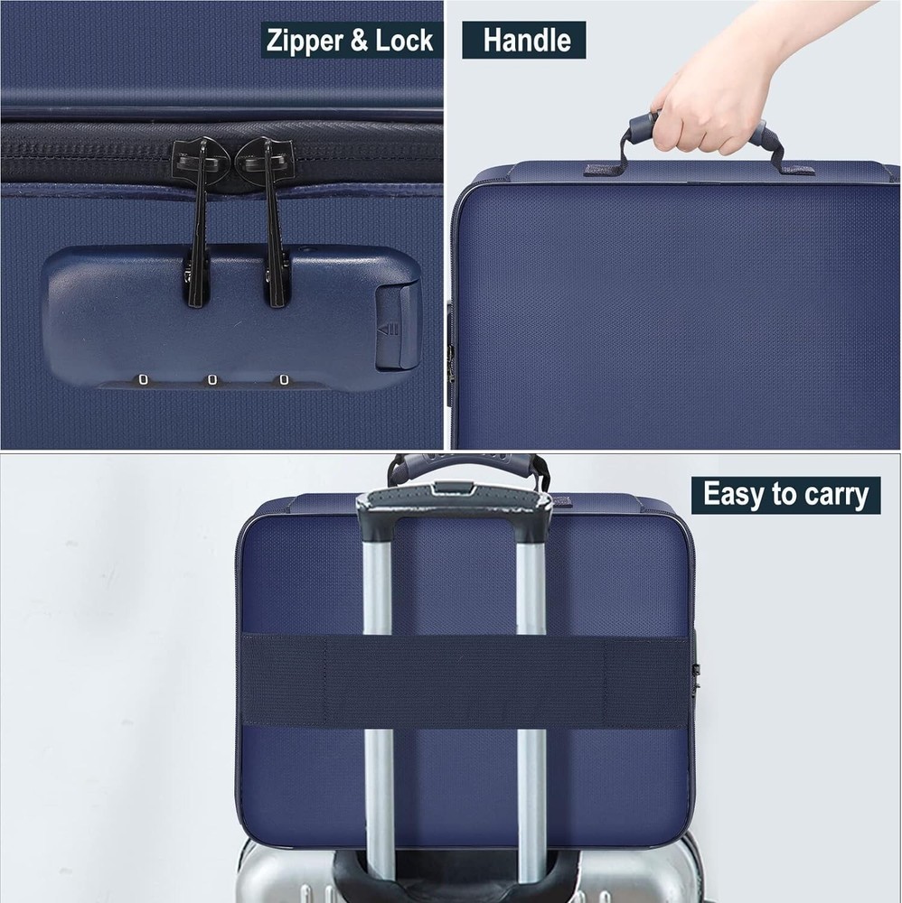 DocSafe Fireproof Document Organizer Bag with Lock ,Water-Resistant Zipper