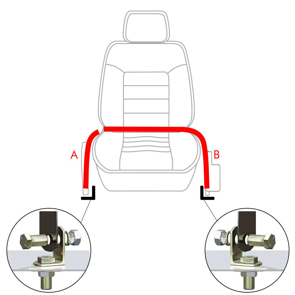 2 Pack Black Universal 2 Point Retractable Adjustable Car Seat Belt