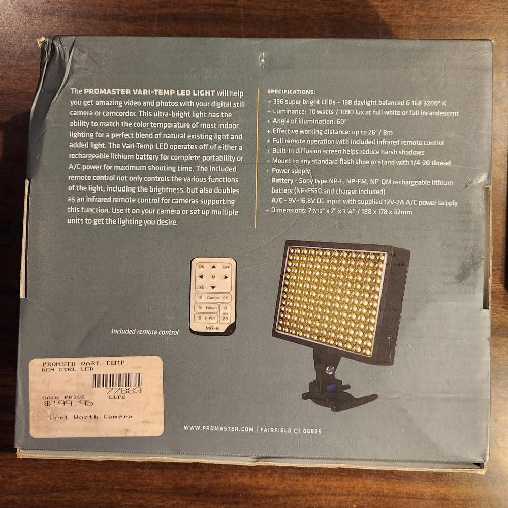 [Pro]Master Vari-Temp LED Light Panel for Camera / Camcorder model 2437