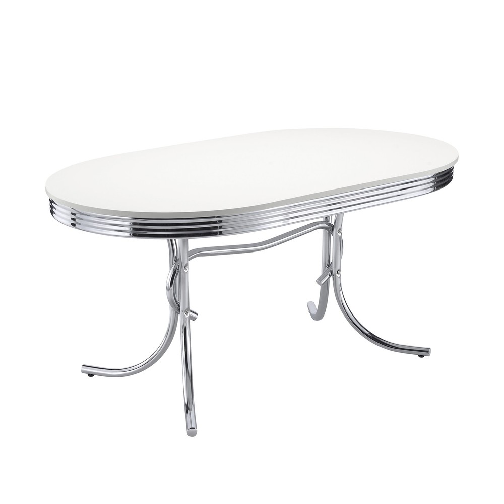 Midge White and Black 5-piece Oval Dining Table Set
