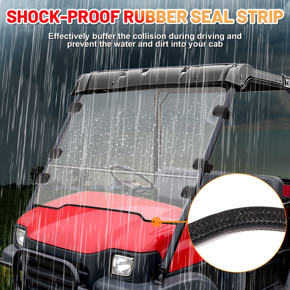 For Kawasaki Mule 3010 3000 2003-2013 Front Flip Windshield Fold Up Front Window