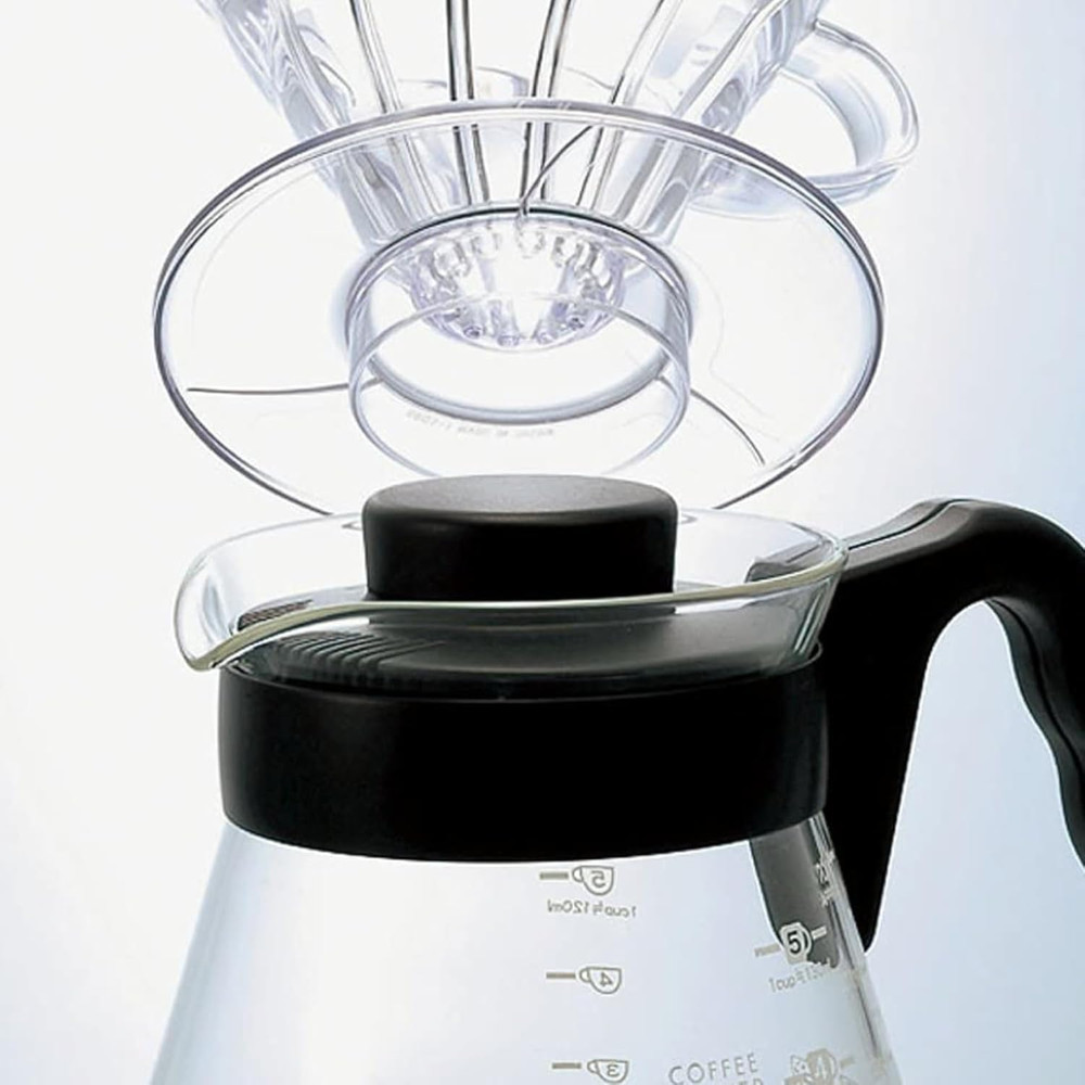 V60 Glass Coffee Server, 1000Ml, Black