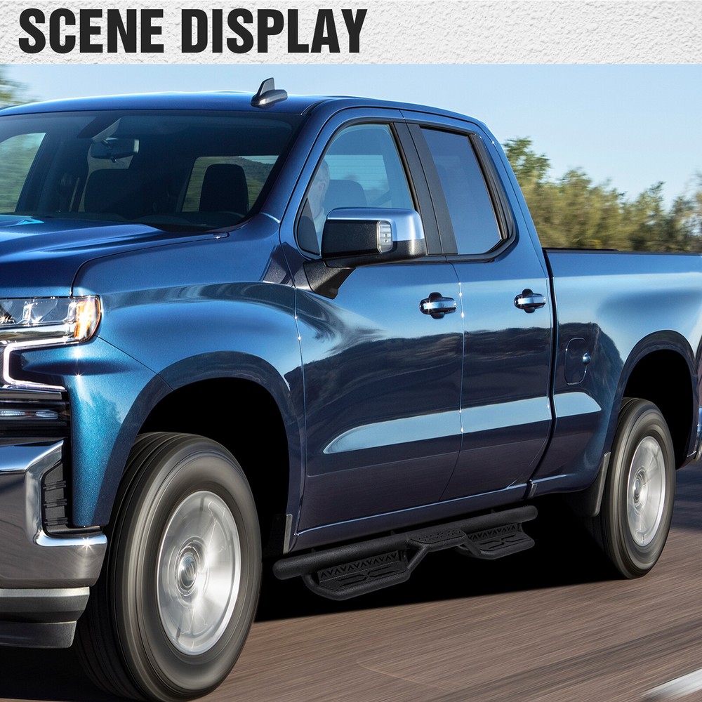 Running Boards for 2019-2024 Chevy Silverado 1500 Crew Cab Drop Side Step Bars