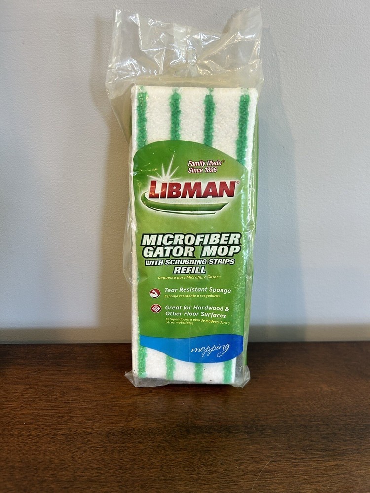 LIBMAN Microfiber Gator Mop Refill with Scrubbing Strips, Model 02025 NEW SEALED