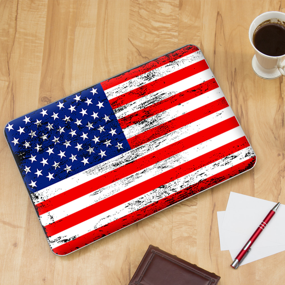 Universal Laptop Skins Wrap for 14" - american flag distressed