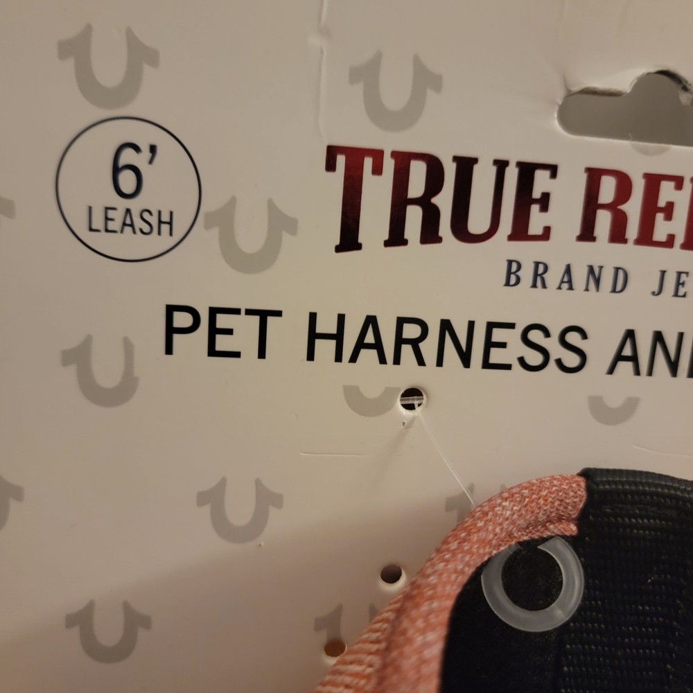True Religion Adjustable Dog Walking Harness & Leash Set Large Fabric