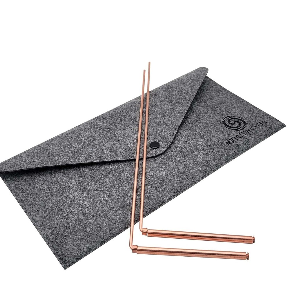 Copper Dowsing Rods Kit Witching Rods/2pcs + Dowsing Pendulum Divination Mat