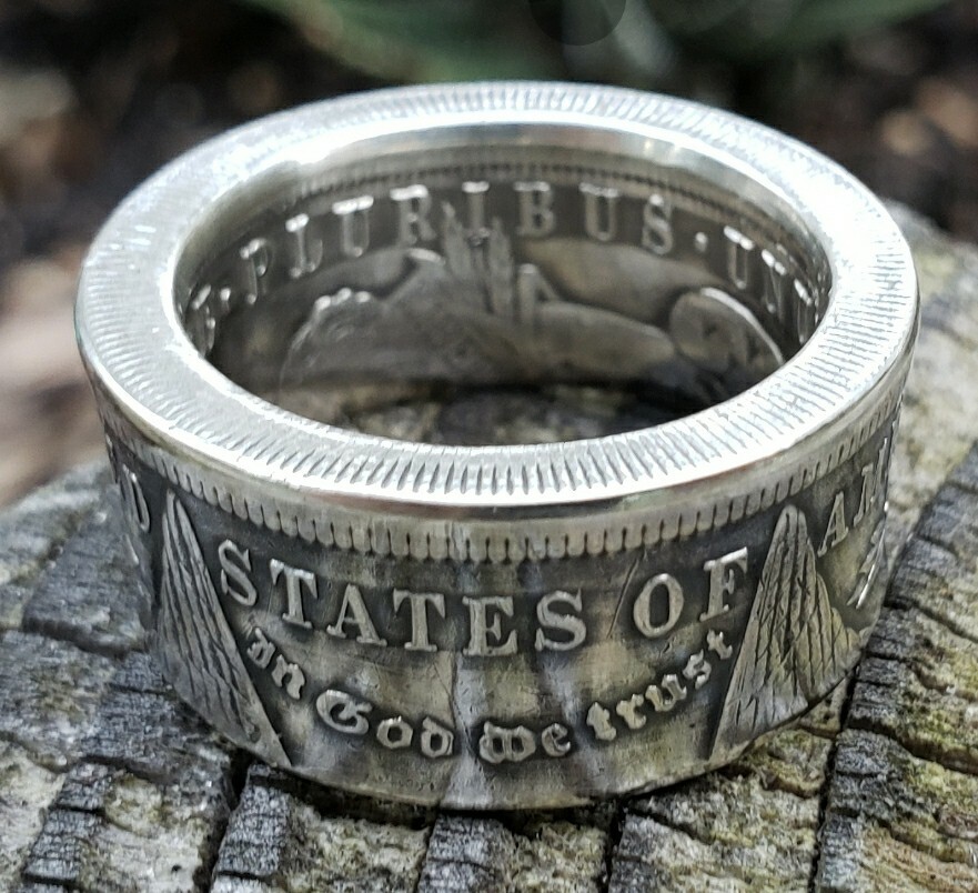 Real Silver Dollar Coin Ring size 13