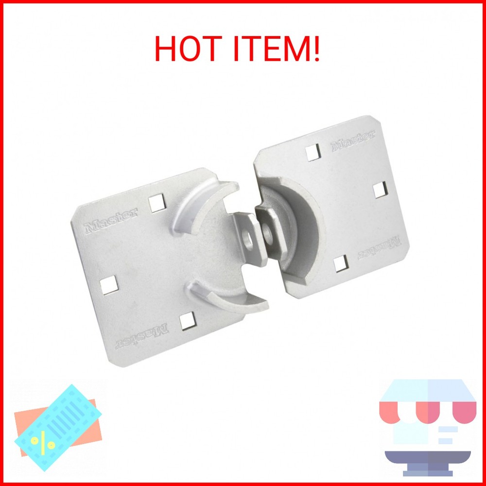 Master Lock Chrome Hasp Lock, Heavy Duty Hidden Shackle Lock and Hasp, Solid Ste