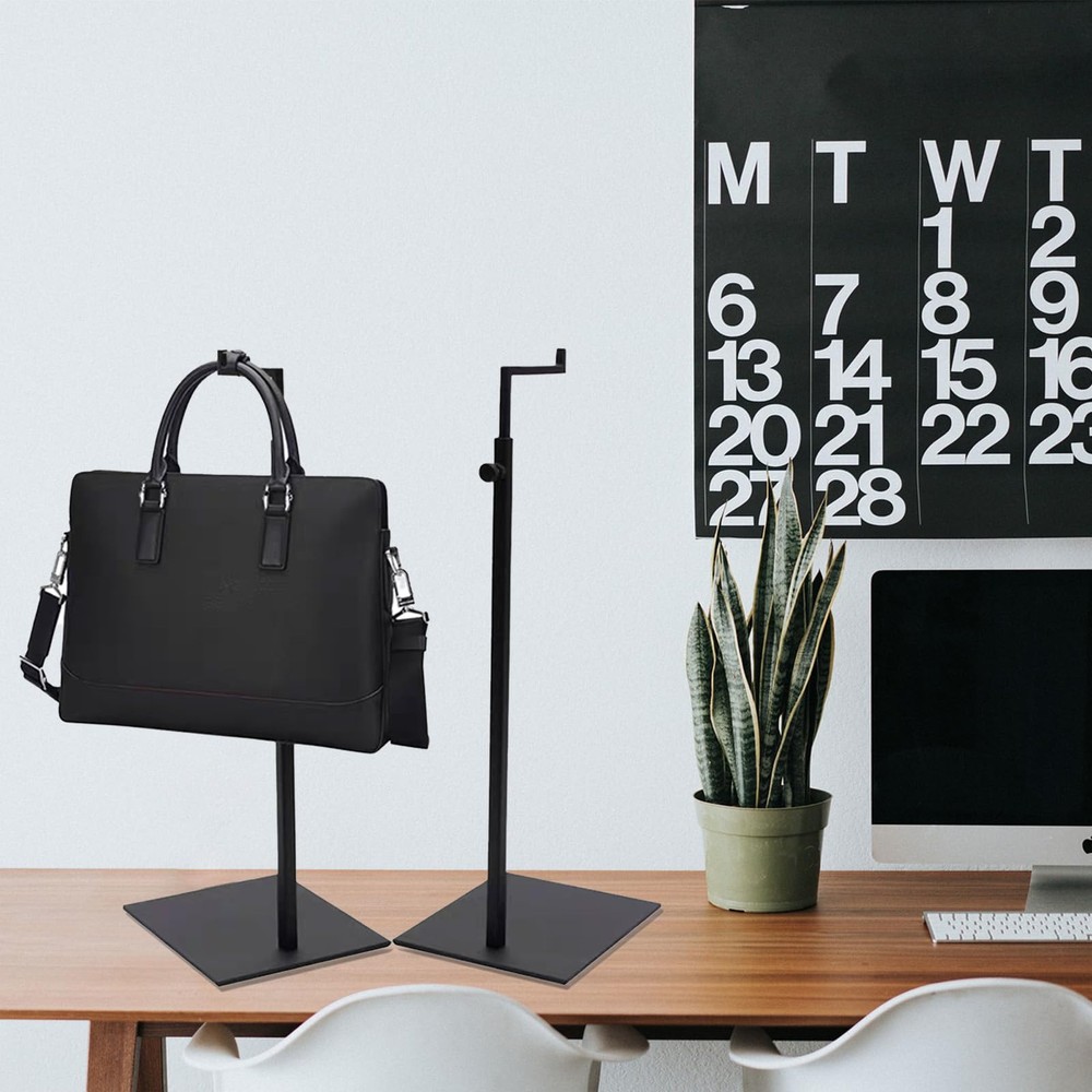 Purse Display Stand - 2 Pack Solid Black Bag Display Rack Stands, Counter Adj...