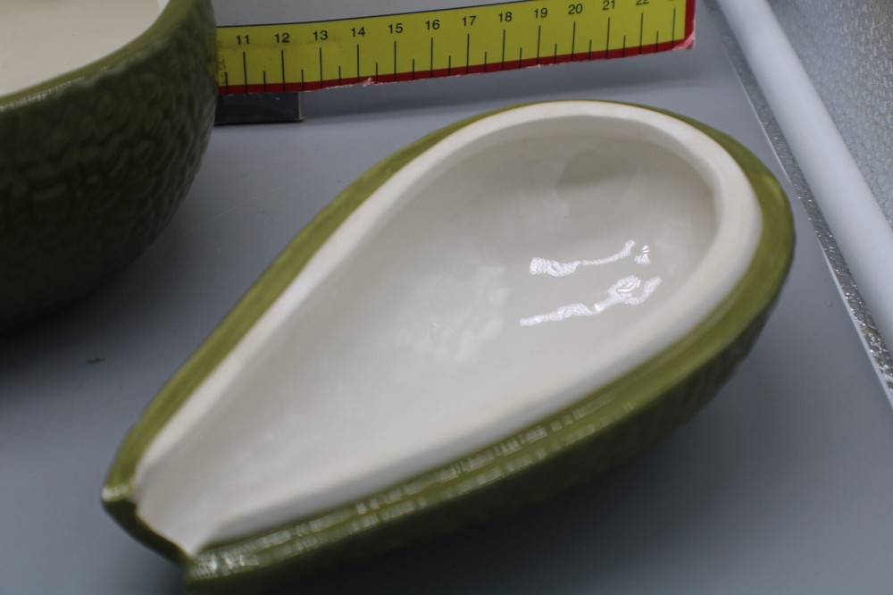 Vintage Green Ceramic Avocado DIP Server