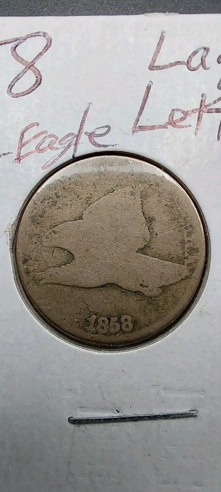 1858 1C Large Letters Flying Eagle Cent