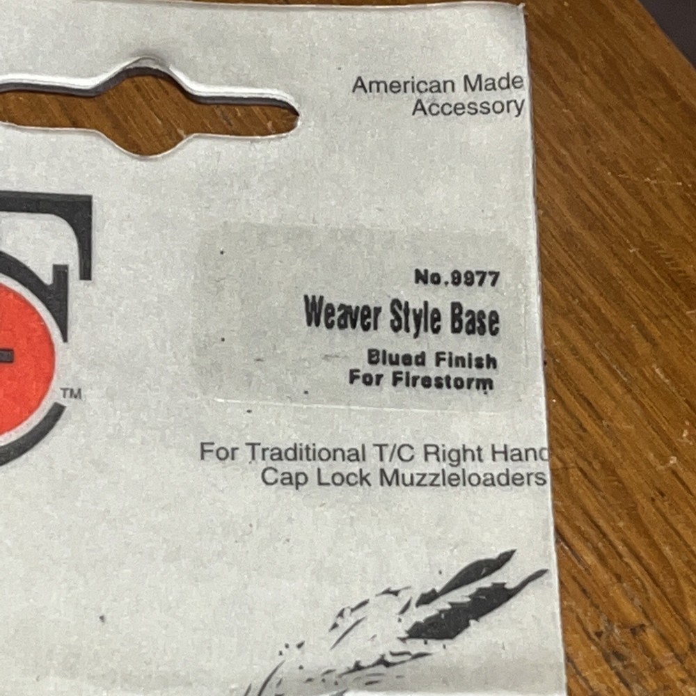 Thompson Center TC Weaver Base Mount 9977 Cap Lock Muzzleloader