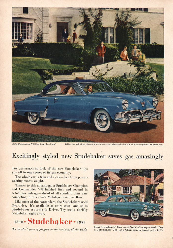 1952 Studebaker: Excitingly Styled Vintage Print Ad