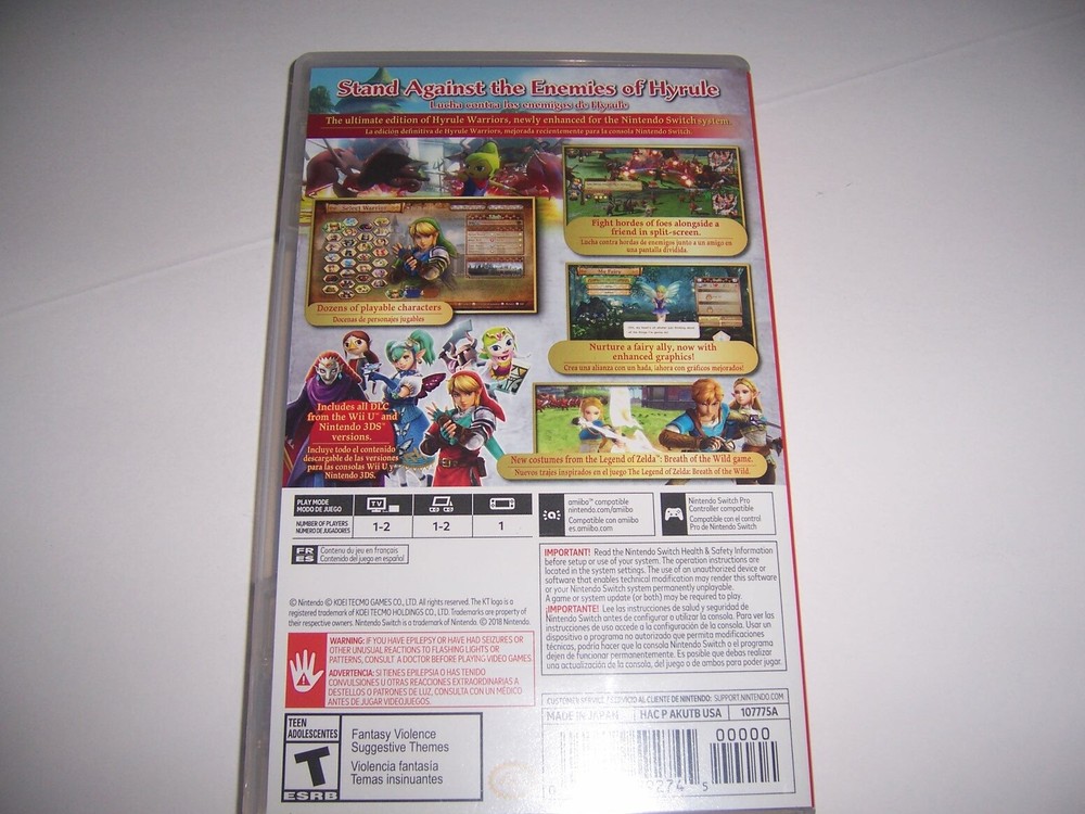 Original Box Case Replacement Nintendo Switch Hyrule Warriors Definitive Edition