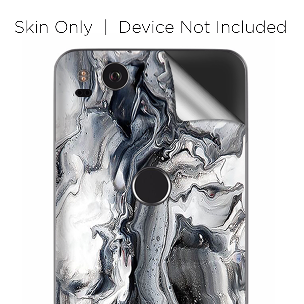 Google Pixel 2 Skins Decal Wrap Marble White Grey Swirl Beautiful