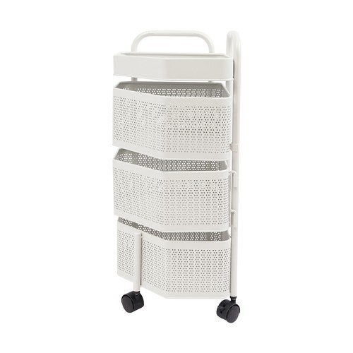 Rotating Storage Shelves Rack, 3-Tier Removable Basket Shelf Organizer