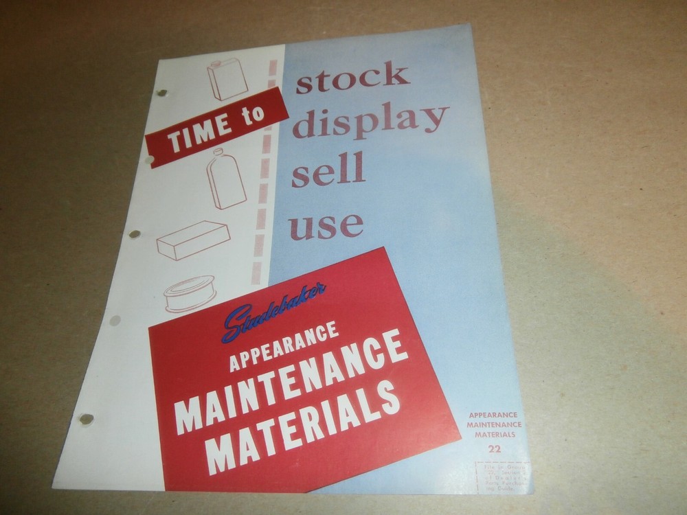 1952 Studebaker Dealer Pamphlet Brochure Order Form Spring Maintenance Materials