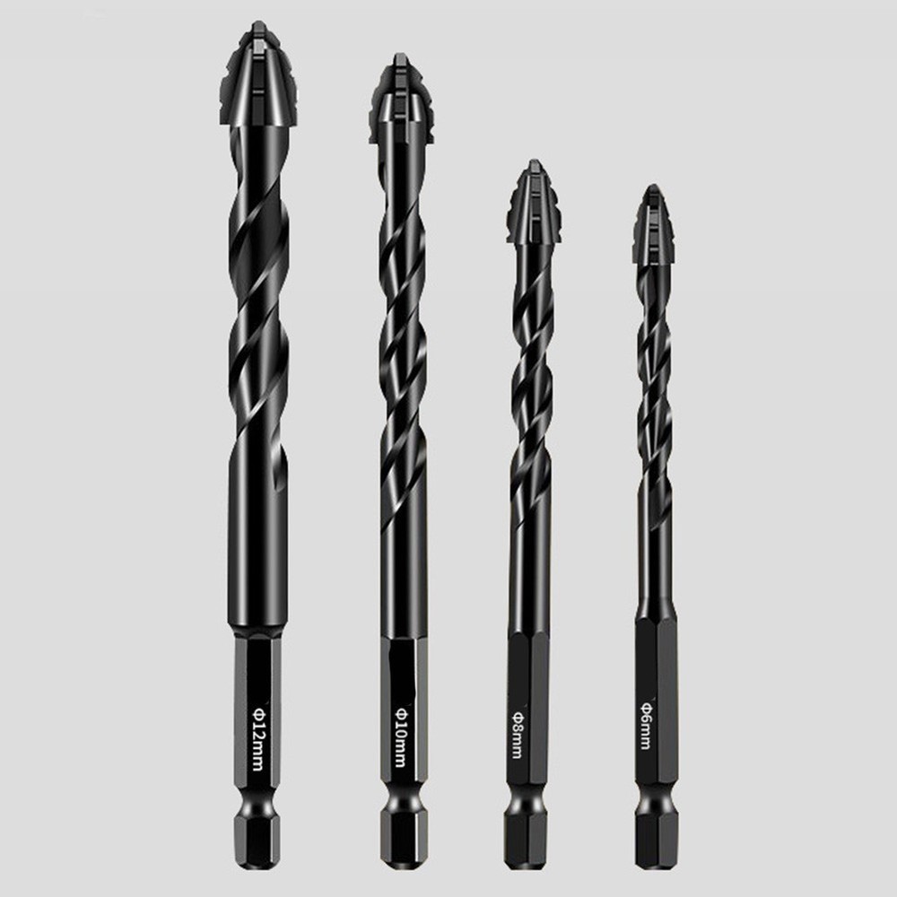 4pc Eccentric Drill Bits for Precision Drilling in Glass and Hard Plastics