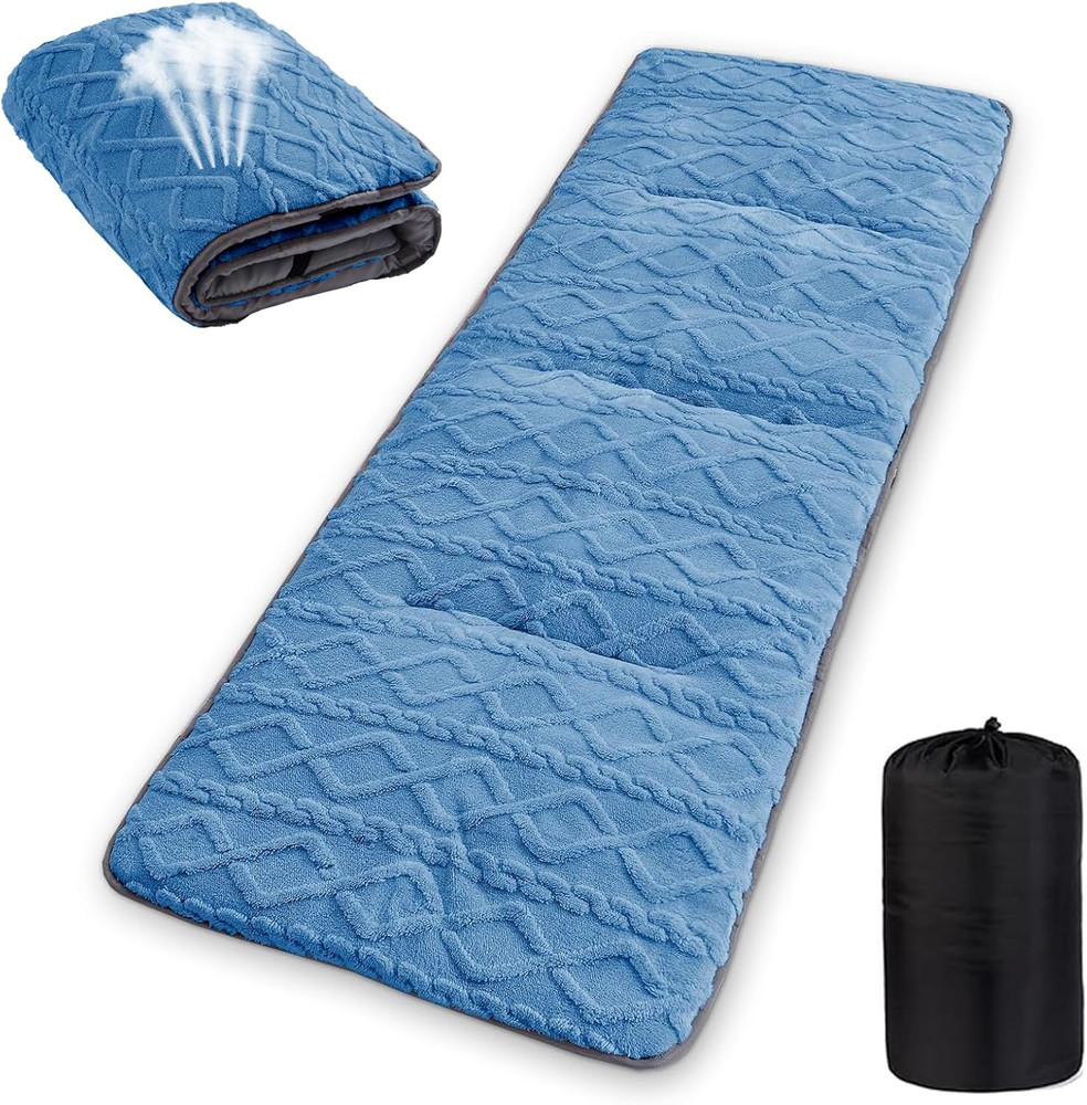 Folding Camping Cot Pad - Portable & Comfortable Outdoor Sleeping Mat with Elas