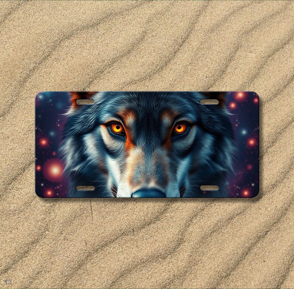 Hyperrealistic Wolf License Plate Custom Vanity Plate Unique Gift