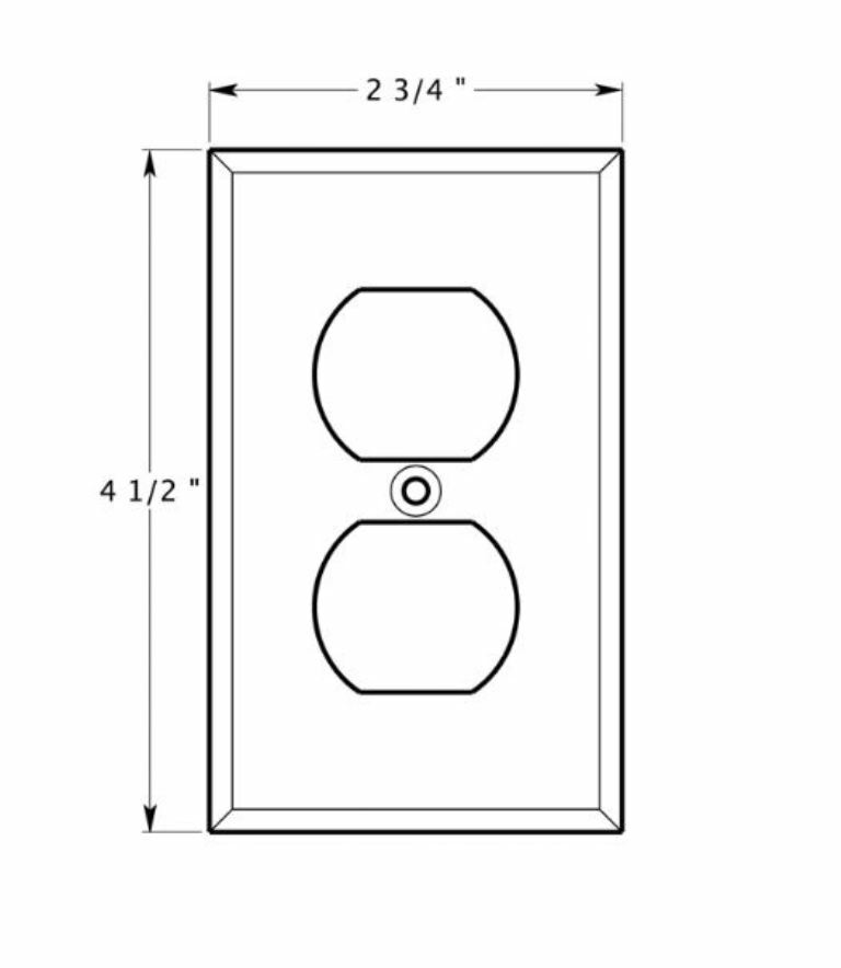 Plug Plate Double Outlet Solid Brass 8 Finishes by Deltana